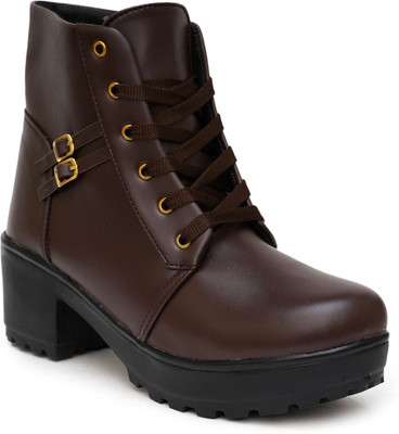 PLANET WALK Lightweight comfort extra-soft with trendy, premium stylish design Boots For Women(Brown , 7)