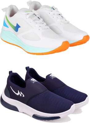 Pennen Men's Lightweight Sports & Casual Shoes Combo Pack 2 Casuals For Men(Navy, White , 8)