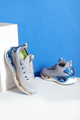 Abros EDDARD Athleisure Cultured Round-Toe Shape & Hyperfuse Technology Running Shoes For Men(Blue, Grey , 10)