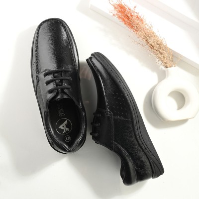 AUSERIO Genuine Leather Formal Shoes Light|Comfort|Trendy|Premium Shoes Corporate Casuals For Men(Black)
