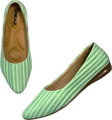 SNEAZ Women Stylish Soft & Comfortable Office Wear Ballet Shoes Bellies For Women(Green)