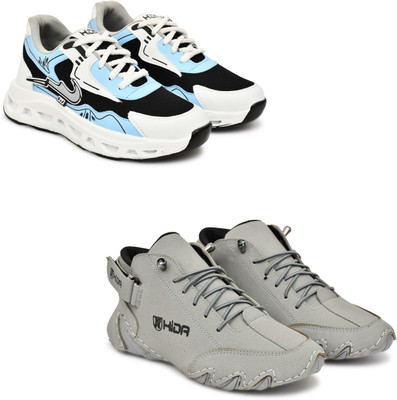 Hida Wrestling Shoes For Men(Blue, Grey , 8)