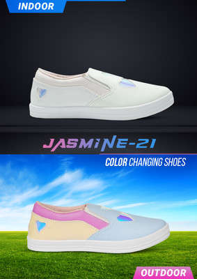 asian Casual Sneaker Shoes For Women|| Soft Cushioned Insole || Jasmine-21 Slip On Sneakers For Women(White , 7)