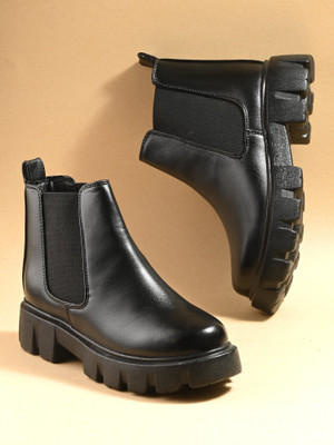 Roadster Boots For Women(Black , 7)