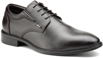 LEE COOPER Leather Derby Lace-Up Lightweight Comfort Trendy Premium Office/Party Slip On For Men(Brown , 9)