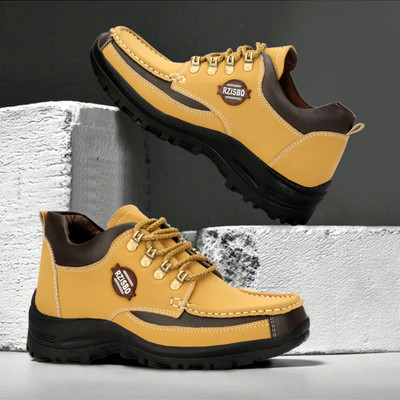 LXXII Men's Ankle Mid-Top Hiking Casual Outdoor Lightweight Boots For Men(Beige , 7)