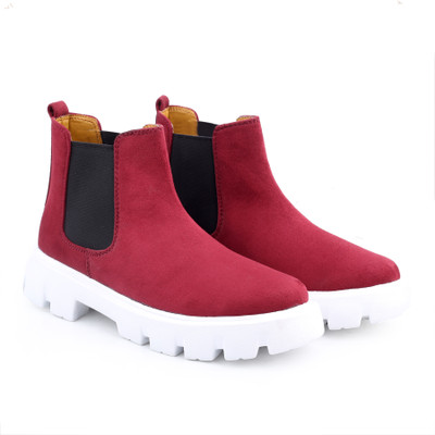 YUVRATO BAXI New Stylish Red Casual Chelsea Boot And Ankle Boot For Men Casuals For Men(Red , 6)