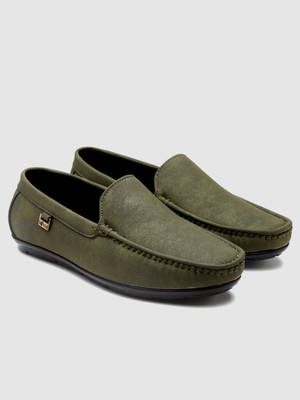 action DRIVE 121 Trendy Comfortable Stylish Casual Slip On Loafers Loafers For Men(Olive , 8)