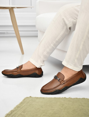 KILLER Men’s Formal Casual Loafers | Synthetic Leather Slip-On Stitched Sole Loafers For Men(Tan , 8)