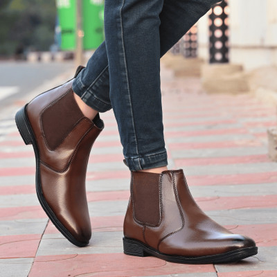 KILLER Men High Top Chelsea Boots High Quality Super Comfortable Boots For Men Boots For Men(Brown , 9)