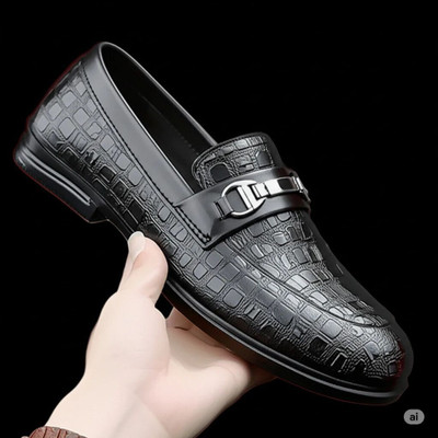 WELLWALK Men's Black Patent Leather Slip-On Shoes | Casuals For Men(Black , 10)