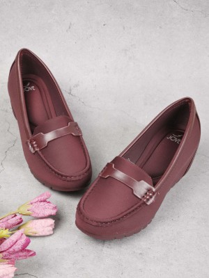 Jove Loafers For Women(Maroon , 6)