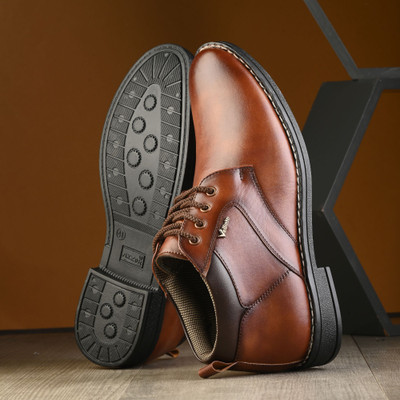 Vellinto Vellinto SKULLCRUSH Casual Synthetic Leather Boots Corporate Casuals For Men(Brown , 6)
