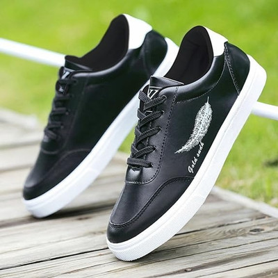BOKZZON Fresh footwear for men – cool black shoes for men sneakers men daily wear Sneakers For Men(Black , 9)