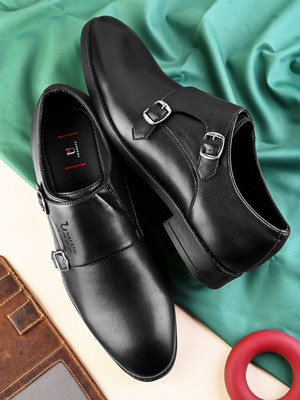 Umberto Men Monk Strap Shoes | Elegant Formal Footwear | Office & Party Wear Monk Strap For Men(Black , 10)