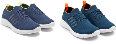 Face Stylish Sports Shoes for Men – Ideal for Running, Gym & Training Sneakers For Men(Blue, Orange, Navy , 9)