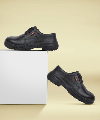 Liberty Steel Toe Genuine Leather Safety Shoe(Black, S1, Size 7)
