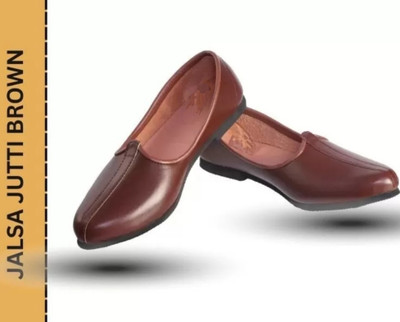 JAIPUR DIVINECRAFT Men's Jalsa Jutti,Jutis For Men BROWN Slip On For Men(Brown , 9)
