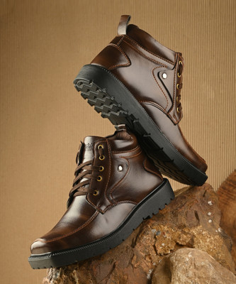 Roadster Mid ankle Boots For Men(Brown , 9)
