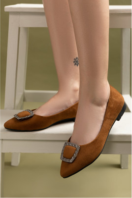 Shezone Bellies For Women(Tan , 5)