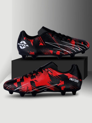 NIVIA INFRA 2.0 Football Shoes Football Shoes For Men(Black, Red , 8)