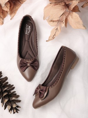 LaSancy Anti-Skid Casual, Office,Travel & Shopping Bellies with Soft Cushioned Footbed Bellies For Women(Brown)