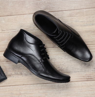 Zixer Office Ankle Synthetic Leather Formal Shoes For Men Derby Party Shoes For Boys Lace Up For Men(Black, Brown , 10)