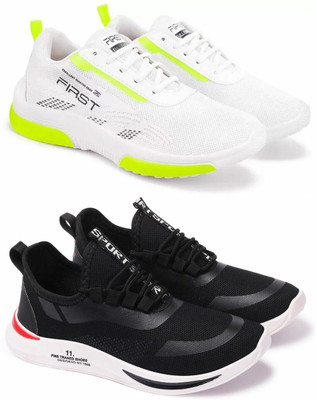 HOTSTYLE 2 Pair Combo Stylish & Trendy Running Shoes For Men(Multicolor , 7)