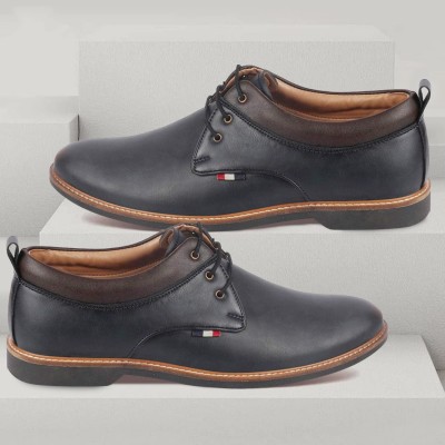FAUSTO Formal Office Day Long Comfortable Cassic Stylish Fashion Lace Up Shoes Lace Up For Men(Navy)