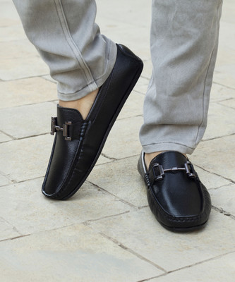 BIG FOX Classic Martini-1 Casual Slip-Ons Driving Loafers For Men(Black , 6)