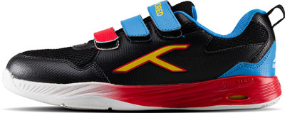 Hundred Court Champions Non Marking Badminton Shoes For Men(Black, Blue , 3)