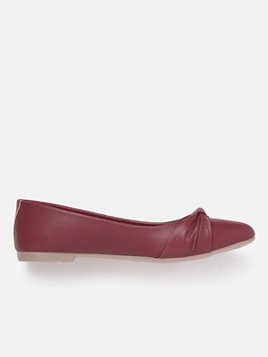 Marc Loire Slip-On Flat Ballerina Shoes for Party, Casual Wear and Formal Occasions Bellies For Women(Maroon , 5)