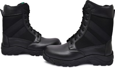 Para Commando PC05 Side Zip Army And Tactical Boots Genuine Leather Shoes, Boots For Men(Black)