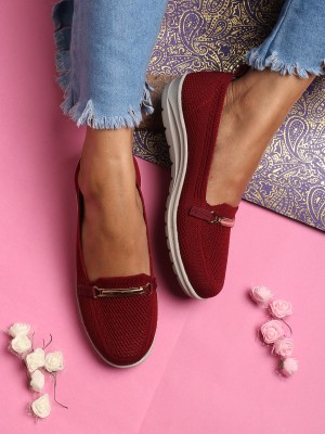 Elle Loafers For Women(Maroon , 5)