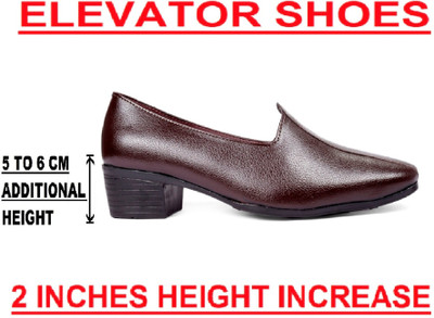 Baxxico Men's 2 Inch Elevator Height Increasing Casual Punjabi Jutti, Mojari and Nagra Loafers For Men(Brown , 9)