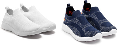 Face Stylish Sports Shoes for Men – Ideal for Running, Gym & Training Sneakers For Men(White, Navy , 9)