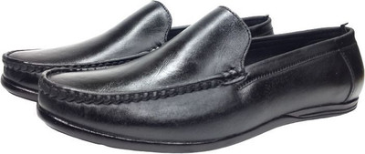 KOXA KS 360 Black 10 - Slip-On Loafers For Men (Leather), Corporate Casuals For Men(Black , 10)