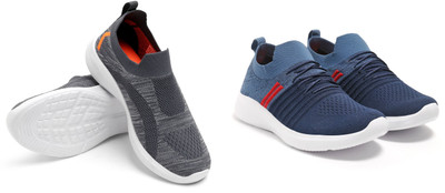 Face Stylish Sports Shoes for Men – Ideal for Running, Gym & Training Sneakers For Men(Navy, Red, Grey , 7)