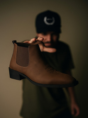 Roadster Men's Genuine Leather Chelsea Boot with Durable TPR Sole Boots For Men(Brown , 6)