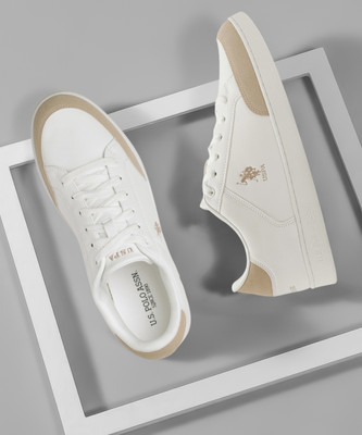 U.S. POLO ASSN. VANCER Sneakers For Men(Off White , 9)