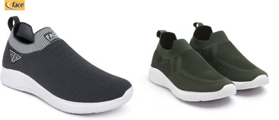 Face Stylish Sports Shoes for Men – Ideal for Running, Gym & Training Sneakers For Men(Grey, Olive , 7)
