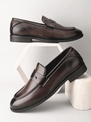 INVICTUS Comfortable Office Wear Formal Shoes Loafers For Men(Brown , 8)