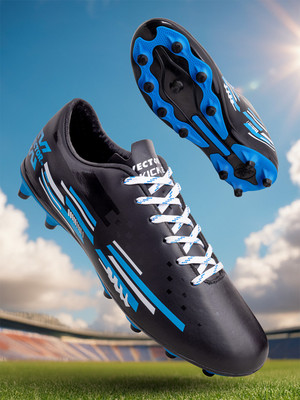 VECTOR X KICK 2.0 Synthetic Upper|Durable TPU Sole Soccer Studs for Boys Football Shoes For Men(Black , 6)
