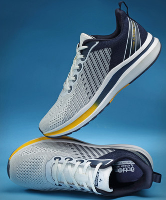 action Athleo ATG 778 Comfortable Lightweight Breathable Sports Lace Up Running Shoes For Men(White , 8)