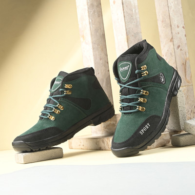 NEAKSER High Tops For Men(Green, Black, White , 8)