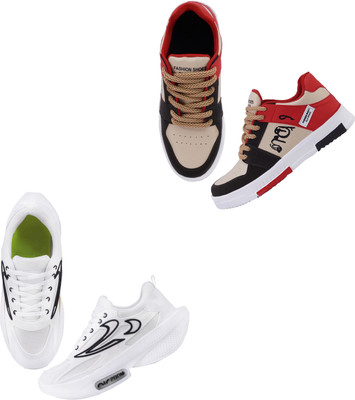 Zypso Sneakers For Men(Red, Brown, Black, White, Black , 8)