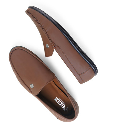 leacom Men’s Premium Loafers with Comfort Sole | Casual & Formal Slip-On Shoes Loafers For Men(Brown , 12)