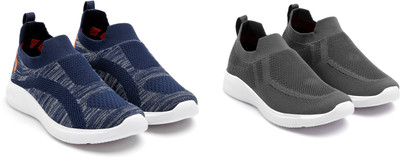 Face Stylish Sports Shoes for Men – Ideal for Running, Gym & Training Sneakers For Men(Navy, Grey , 9)