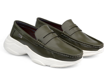 YUVRATO BAXI Men's New Green Synthetic Material Casual Loafer And Mocasion Slip-On shoes. Loafers For Men(Green , 6)
