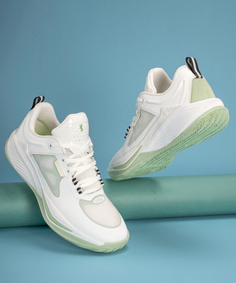 RED TAPE Basketball Shoes for Men | Cultured Round-Toe Shape & Cushioning Technology Basketball Shoes For Men(White, Green , 7)
